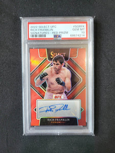 2022 UFC Select - Rich Franklin - Signatures - Red Prizm /99 - PSA 10