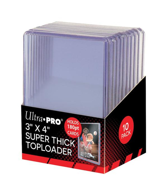 SUPER THICK ULTRA PRO TopLoader Regular Clear (3″x 4″) 180pt (PK 10)
